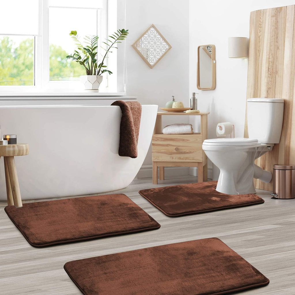 Tappetino da bagno in memory foam di velluto di lusso - Set da 3 pezzi