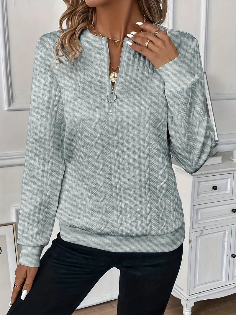 Maglione lavorato a maglia con cerniera da donna
