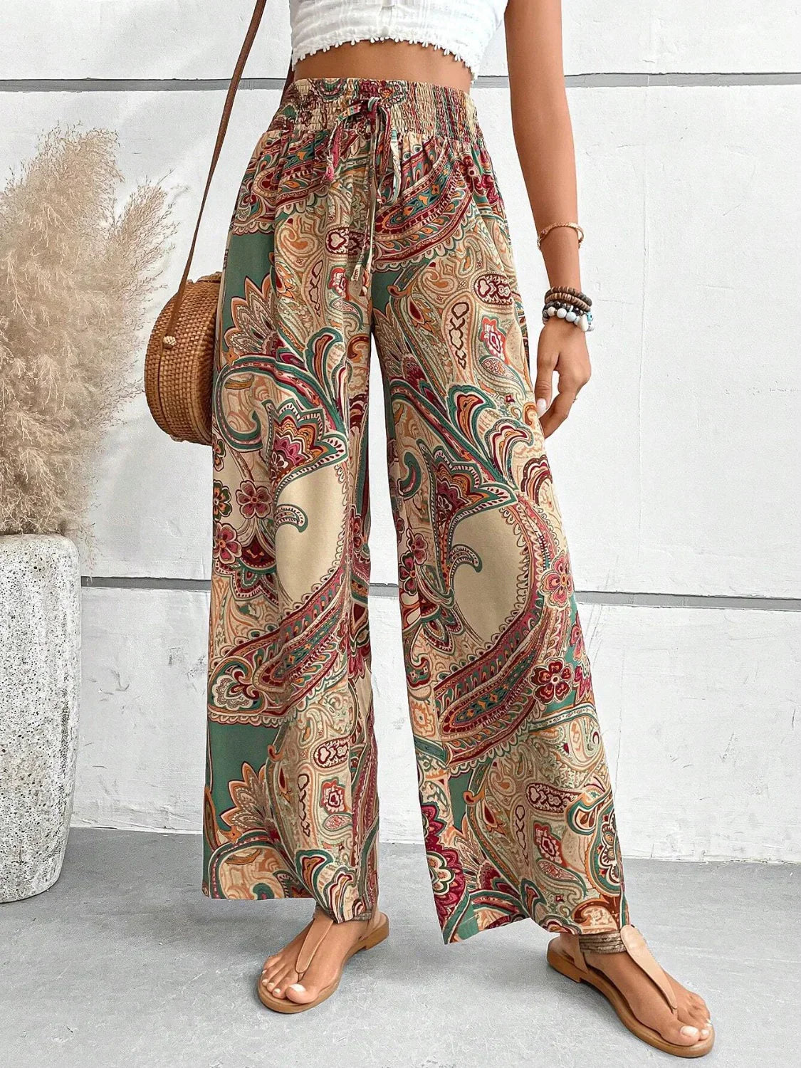 Pantaloni larghi stampati da donna