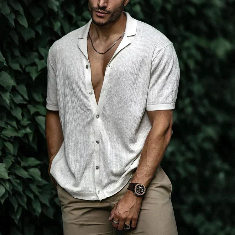 Camicia da uomo in lino leggera e traspirante