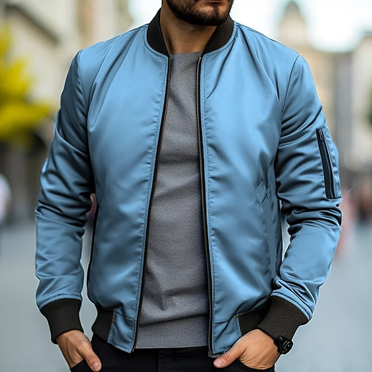 Giubbotto bomber con cerniera da uomo - elegante e alla moda