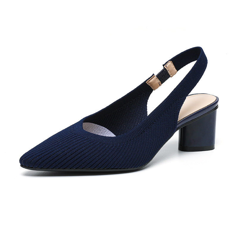 Scarpe a punta da donna - Tacco quadrato stabile ed elegante