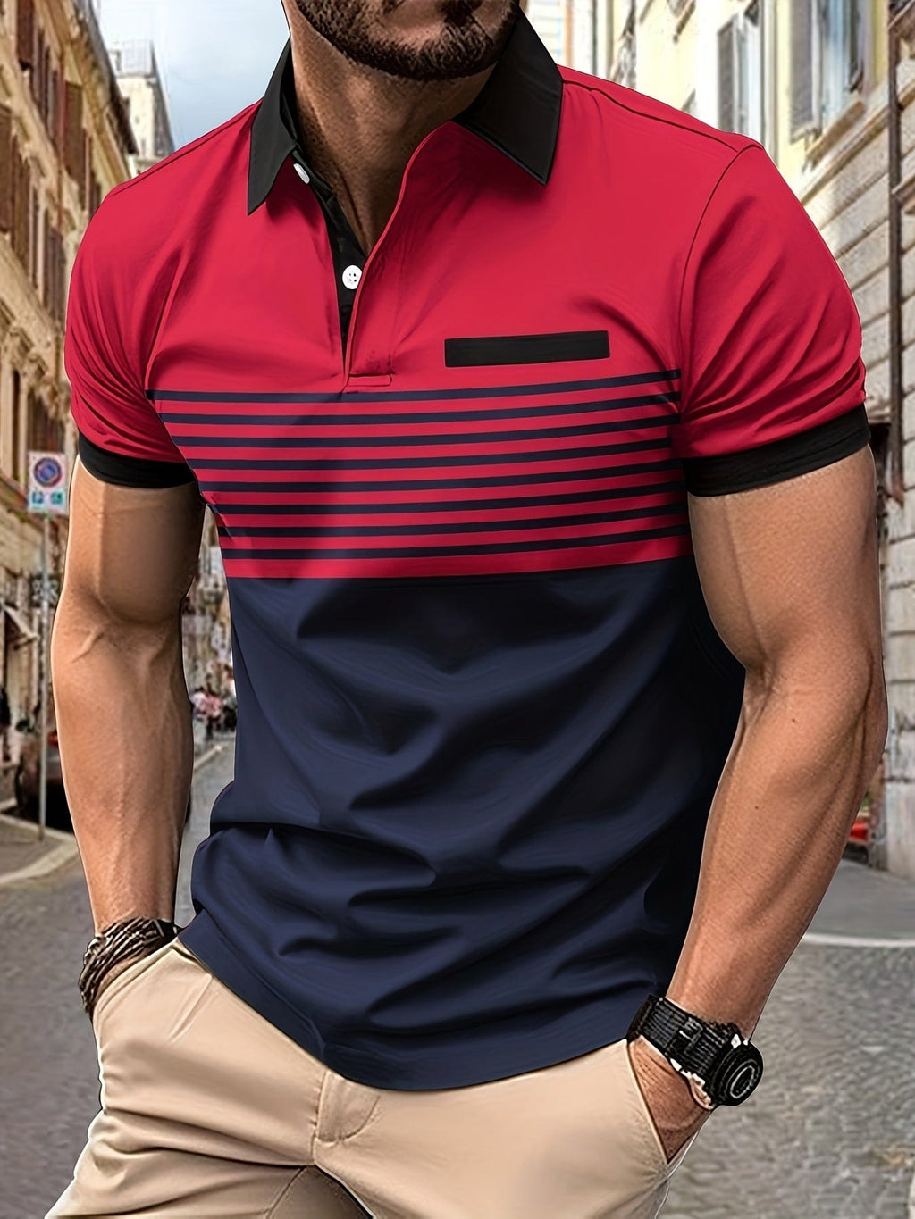Polo estiva Premium a righe da uomo