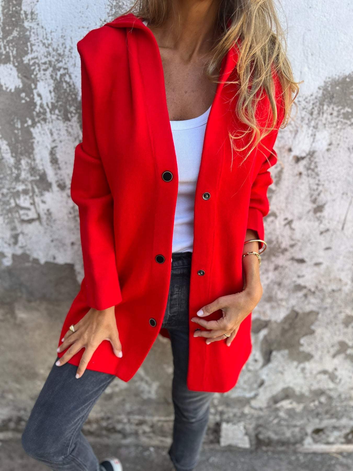 Cardigan con Cappuccio e Bottoni Casual da Donna - Comfort e Stile
