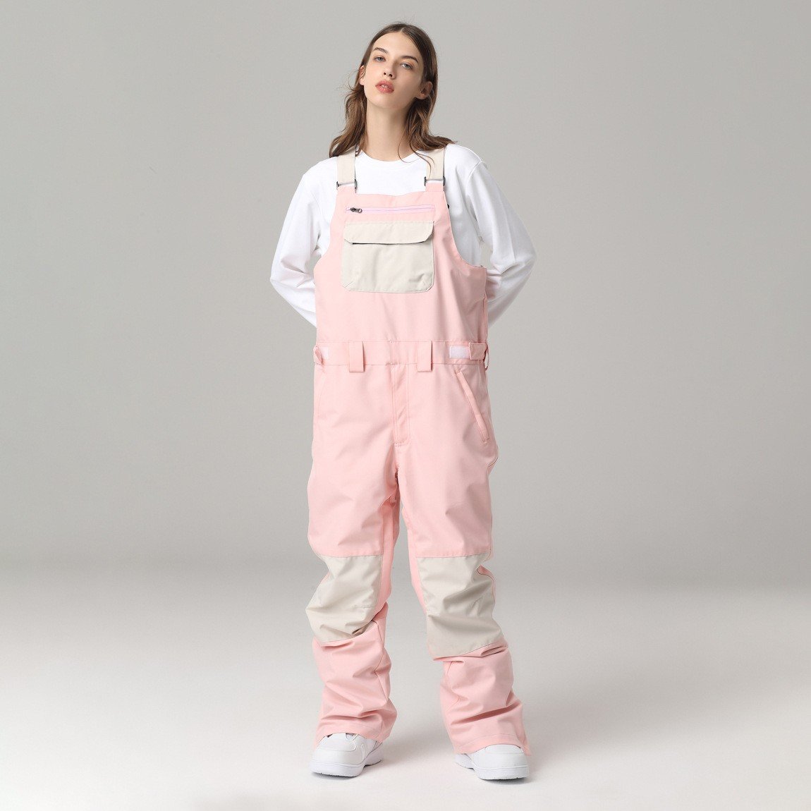 Salopette da sci unisex con bretelle regolabili – Pantaloni da neve invernali