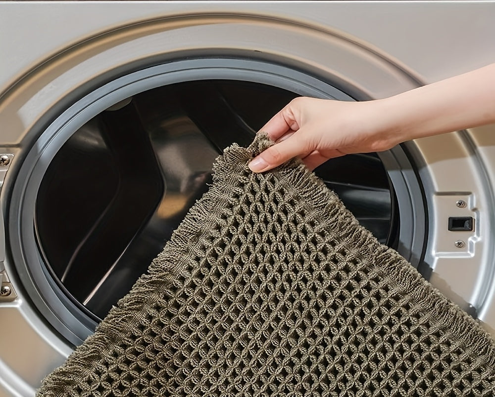 Tappetino da bagno a nido d'ape ultra assorbente - Tappetino antiscivolo con frange, asciugatura rapida e morbido per doccia, vasca da bagno e arredamento per il bagno