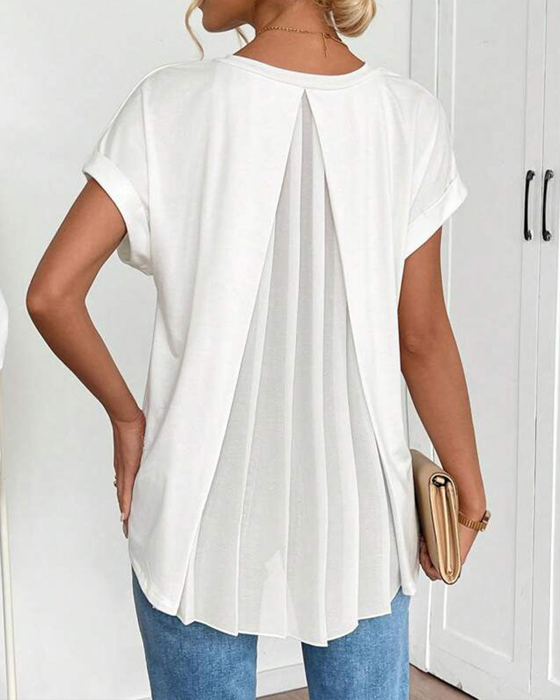Maglietta unisex da donna a maniche corte con patchwork