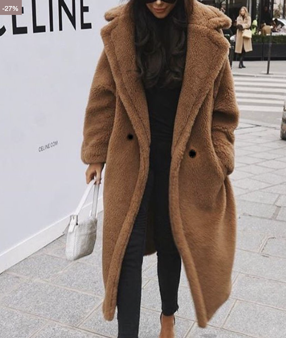 Cappotto lungo oversize invernale spesso da donna