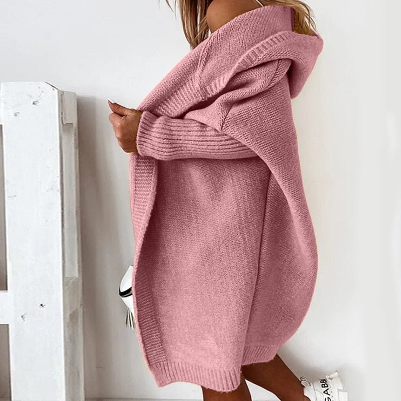 Cardigan lungo da donna | Con cappuccio