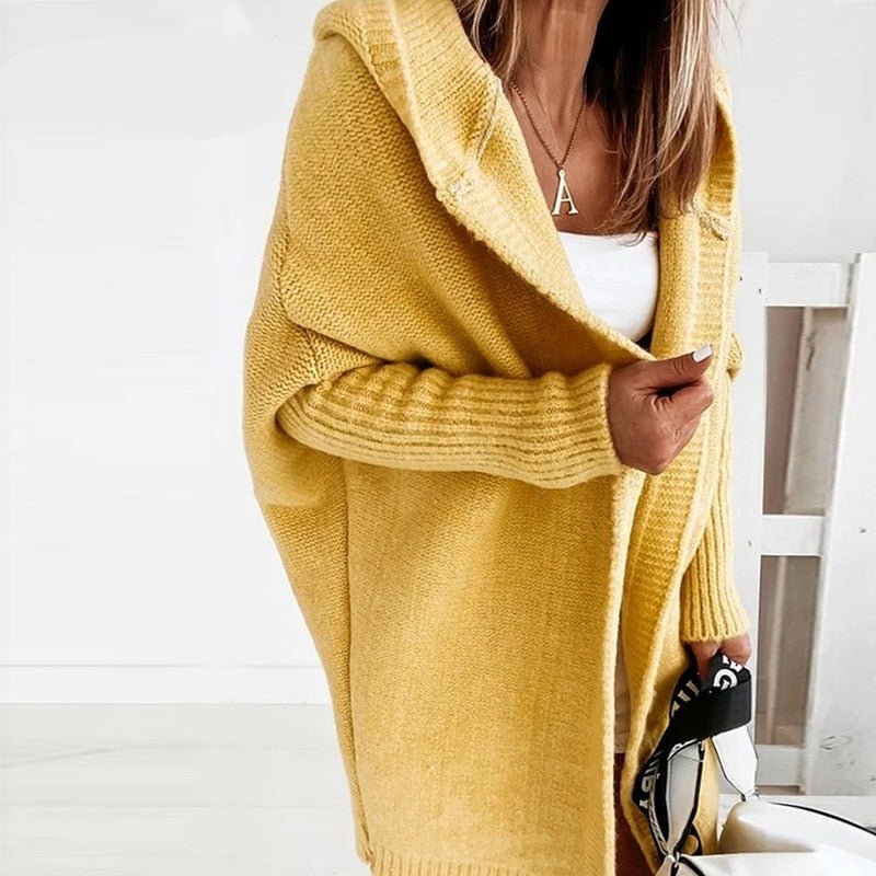 Cardigan lungo da donna | Con cappuccio