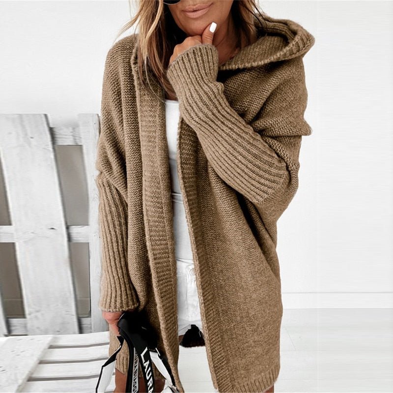Cardigan lungo da donna | Con cappuccio