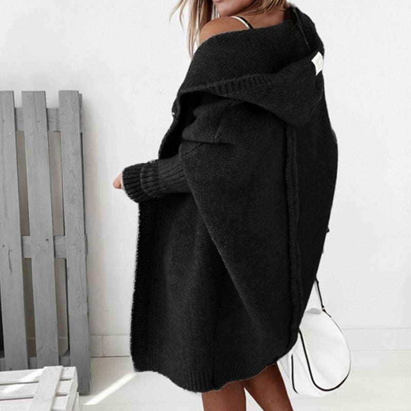 Cardigan lungo da donna | Con cappuccio