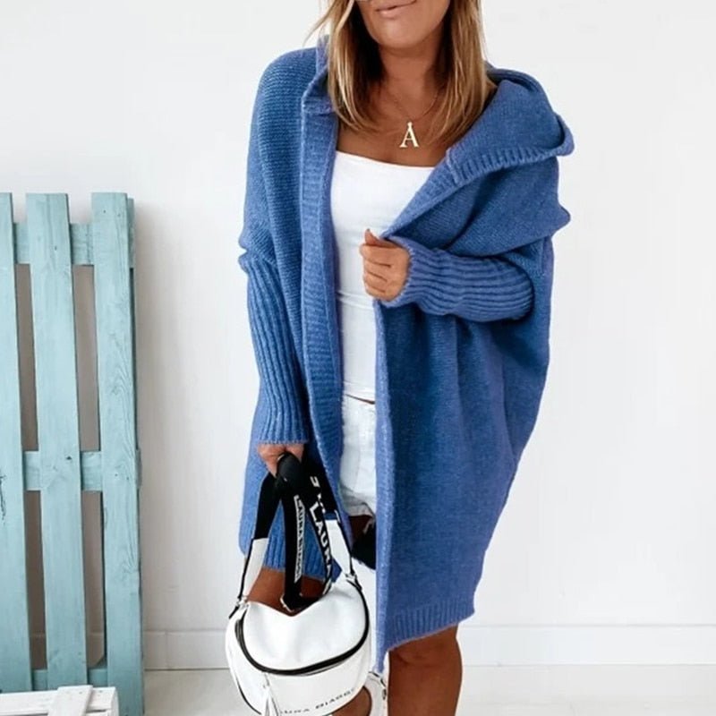 Cardigan lungo da donna | Con cappuccio