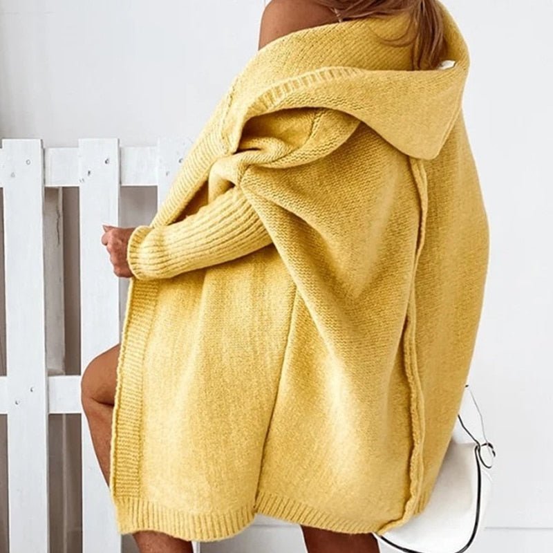 Cardigan lungo da donna | Con cappuccio