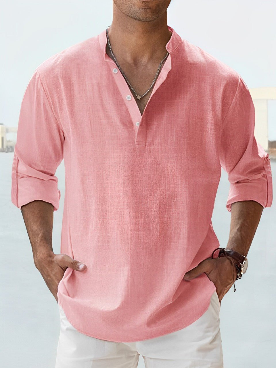 Elegante camicia in lino per uomo