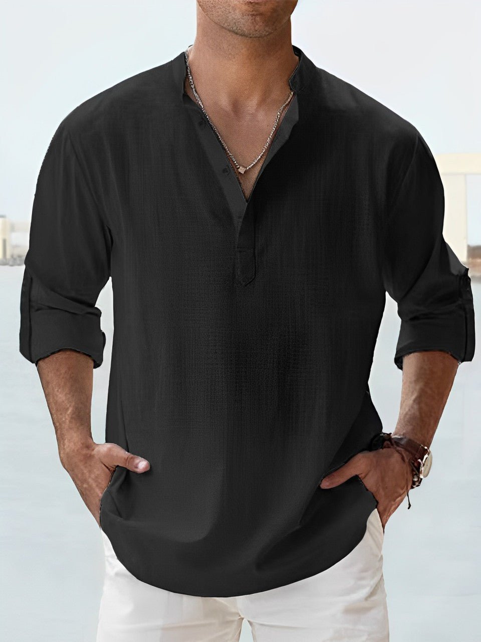 Elegante camicia in lino per uomo