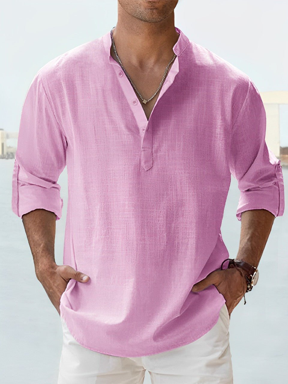 Elegante camicia in lino per uomo