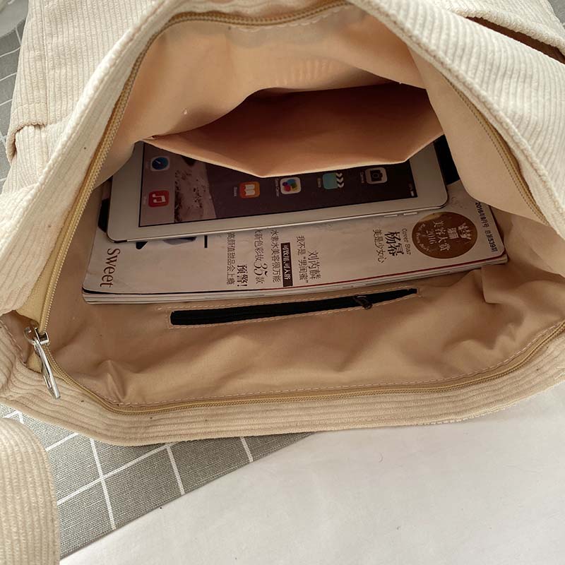Borsa a tracolla in velluto a coste