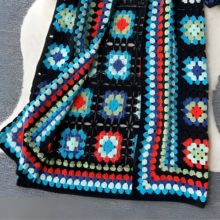 Elegante cardigan lungo colorato per donna - Maglia aperta
