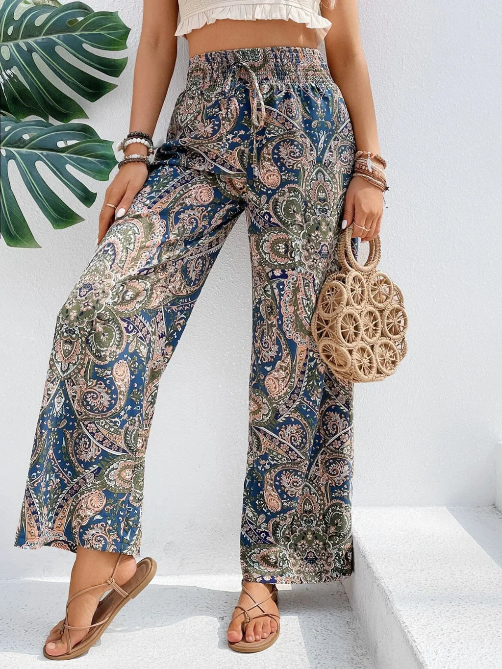 Pantaloni larghi stampati da donna