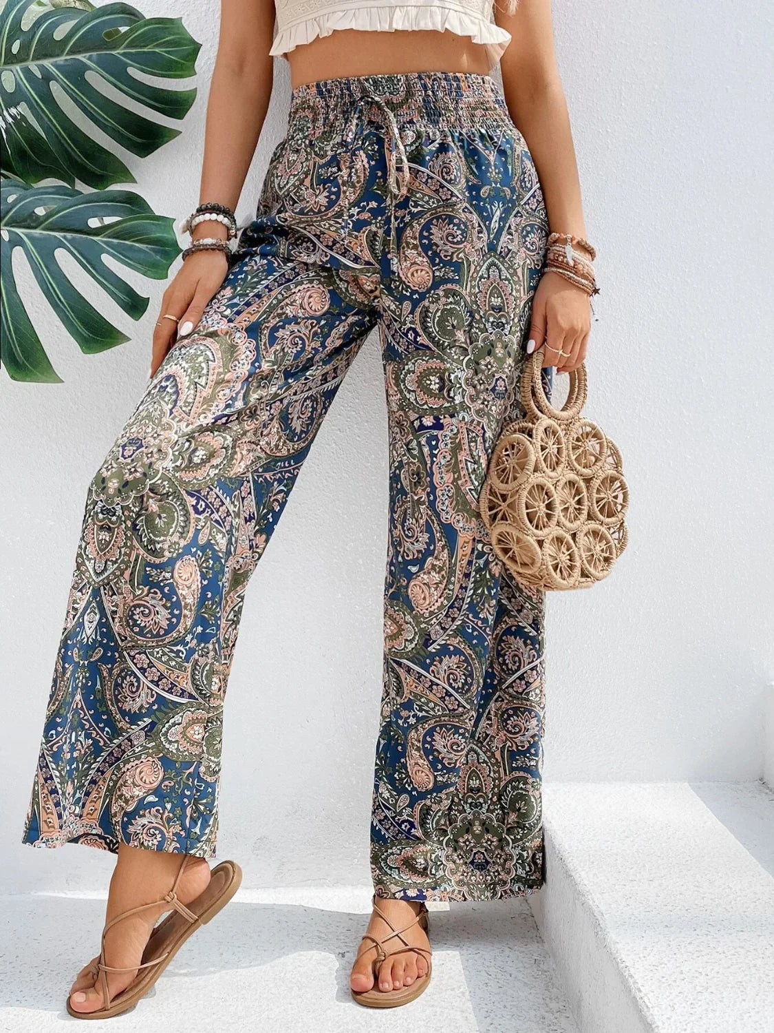Pantaloni larghi stampati da donna