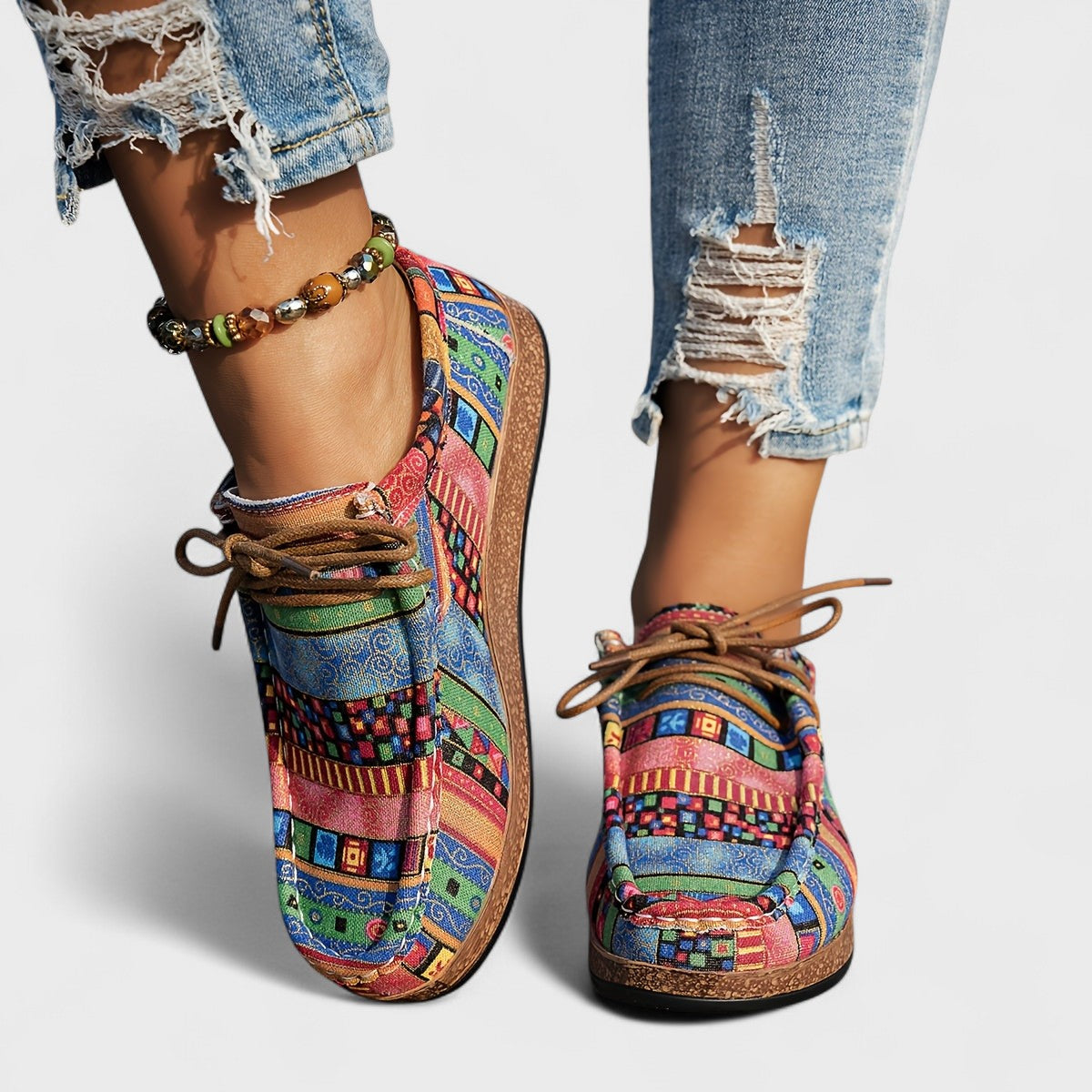 Sneakers leggere e colorate da donna - Scarpe comode con lacci