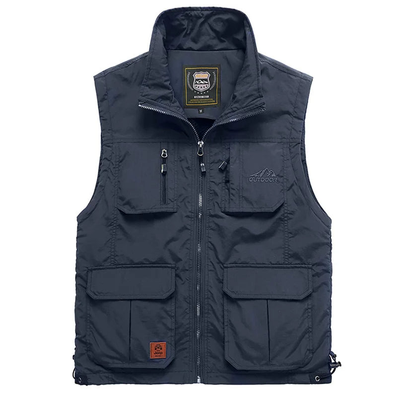 Gilet da trekking senza maniche da uomo con tasche in pile