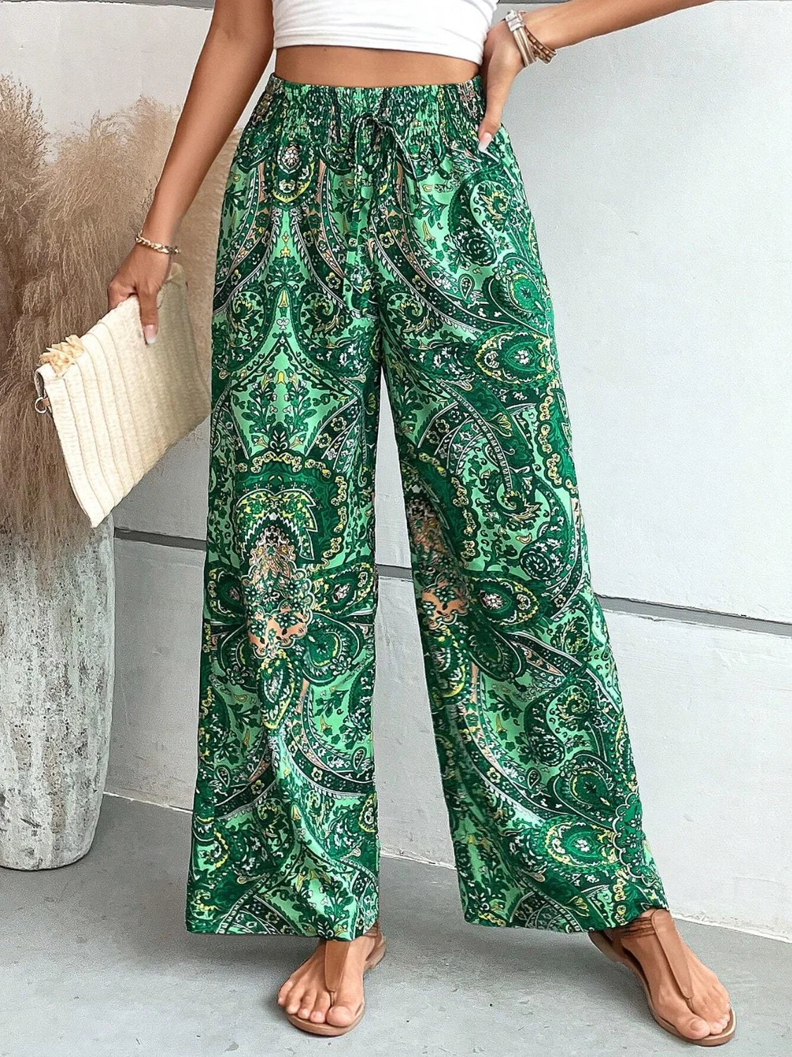 Pantaloni larghi stampati da donna