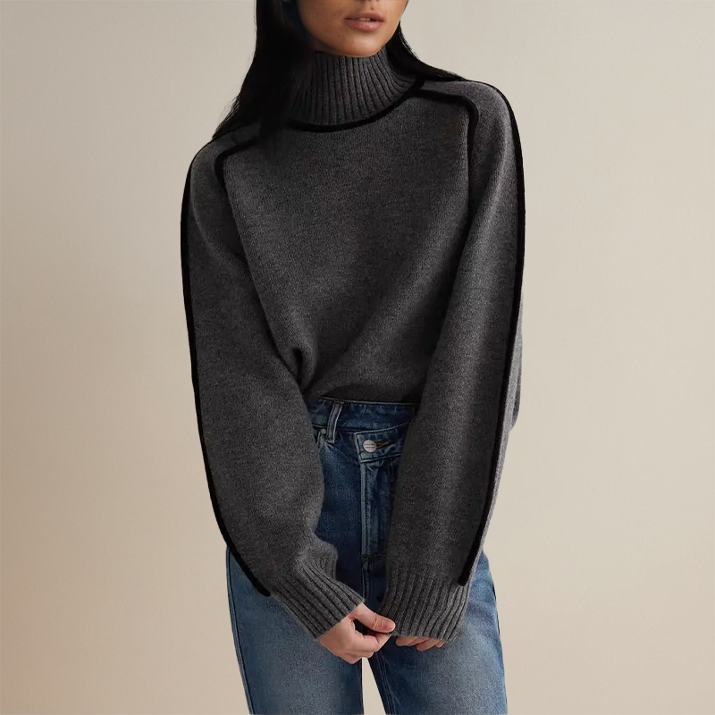 Maglione dolcevita oversize da donna in raffinata maglia morbida