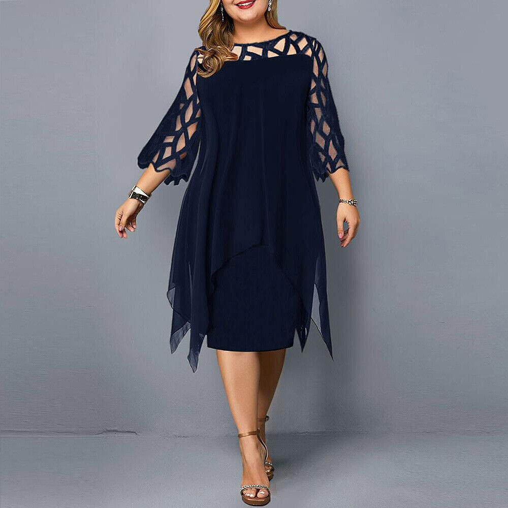 Elegante abito midi taglie forti