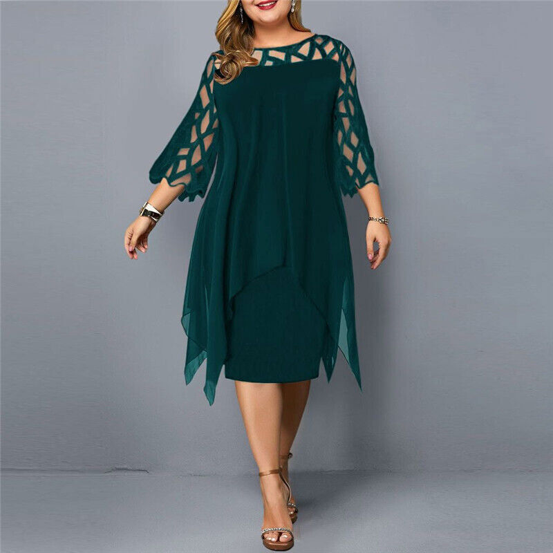 Elegante abito midi taglie forti