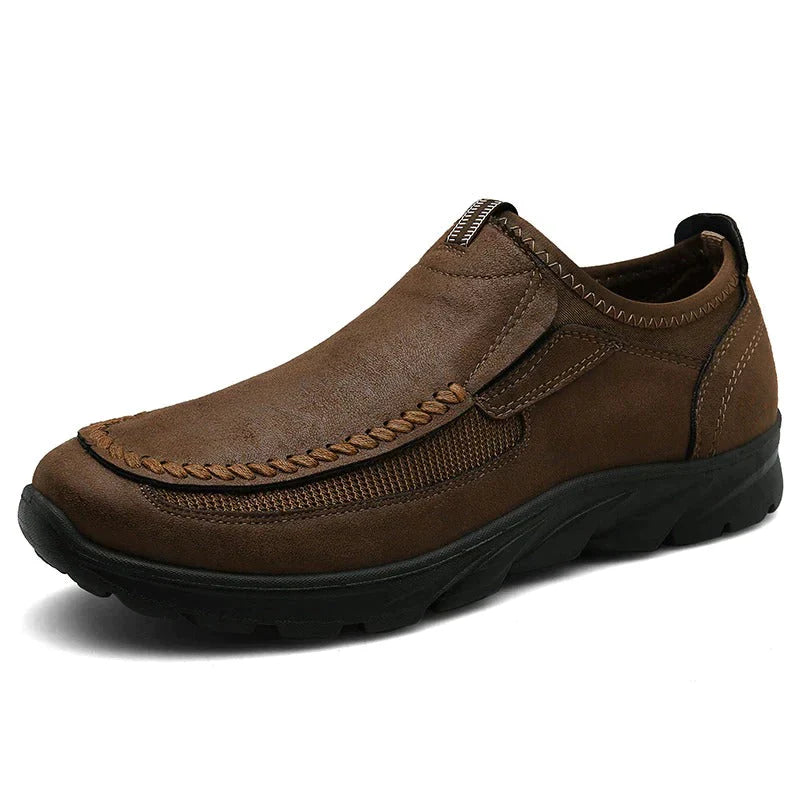 Scarpe ortopediche comode e resistenti in pelle per uomo - Slip-on leggere, flessibili e traspiranti