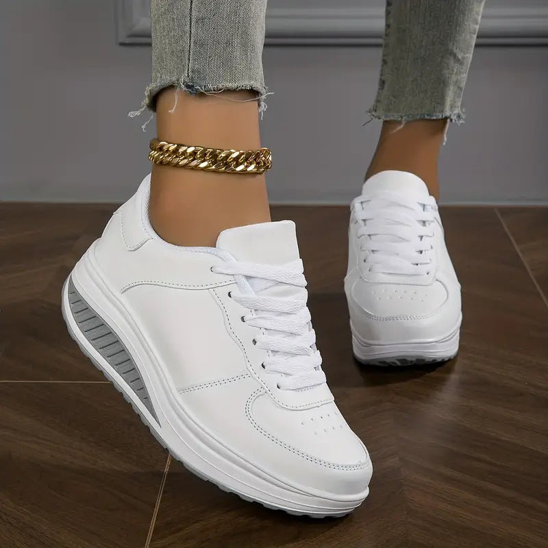 Sneakers ortopediche comode da donna con lacci - Scarpe casual da passeggio leggere, traspiranti e di supporto