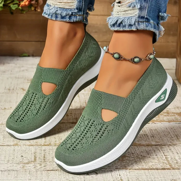 Slip on sportive da donna in maglia traspirante – scarpe leggere per uso quotidiano