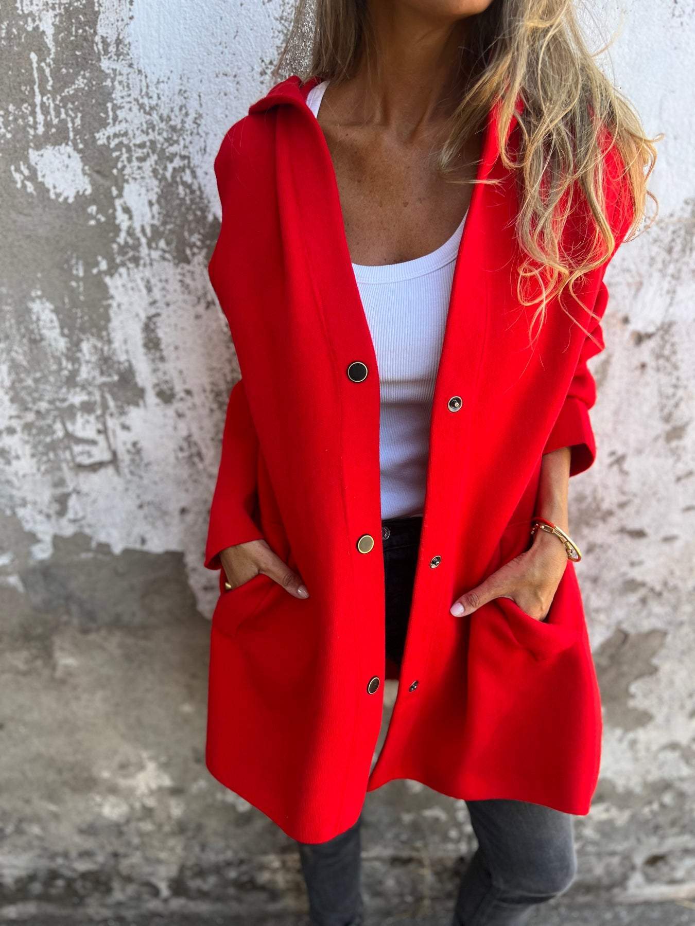 Cardigan con Cappuccio e Bottoni Casual da Donna - Comfort e Stile