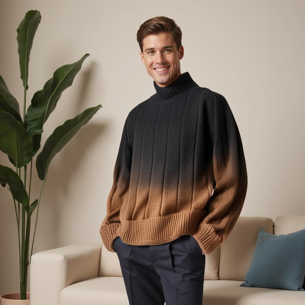 Maglione da uomo Premium, morbido e confortevole, con motivo a gradi