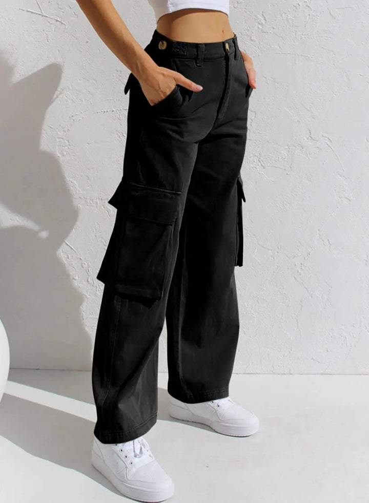 Pantaloni Cargo Baggy con Tasche Multiple per Donne
