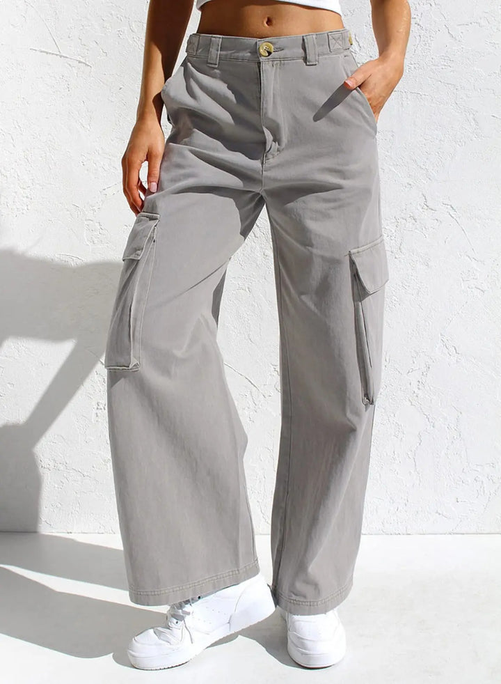 Pantaloni Cargo Baggy con Tasche Multiple per Donne