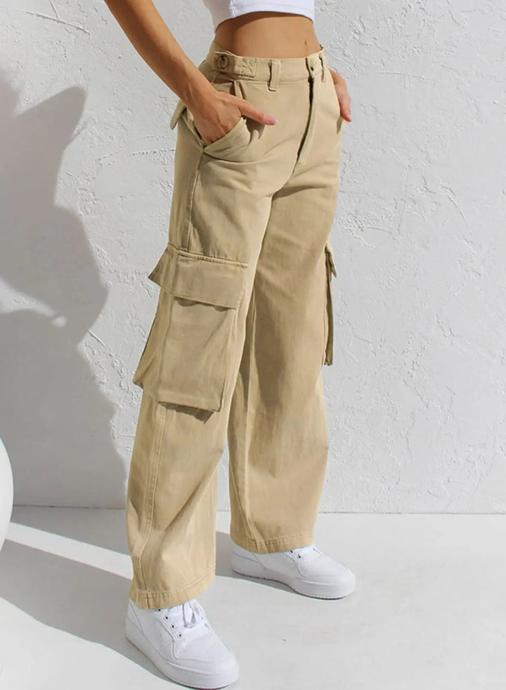 Pantaloni Cargo Baggy con Tasche Multiple per Donne