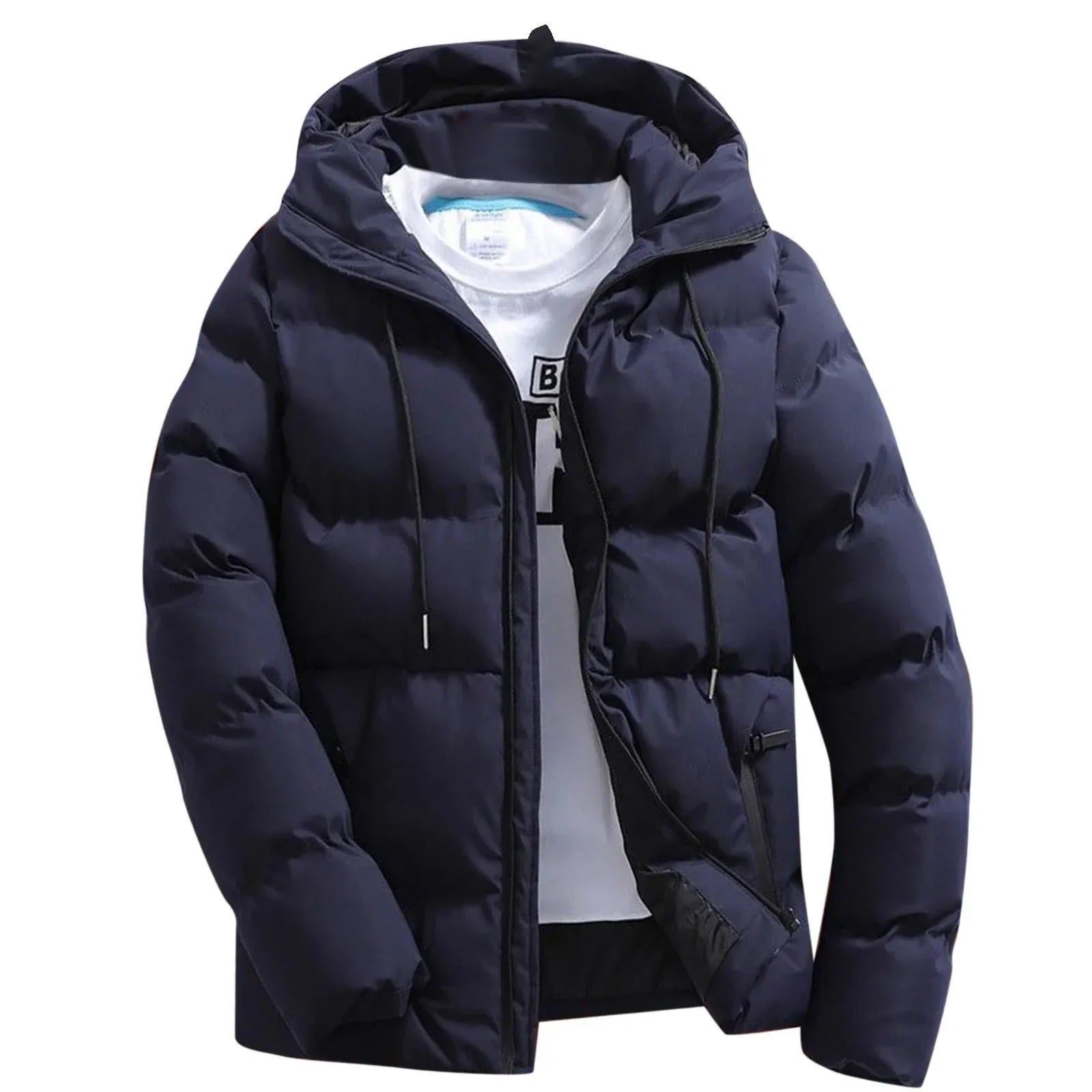 Giacca trapuntata con cappuccio da uomo - Resistente e calda per l'inverno all'aperto