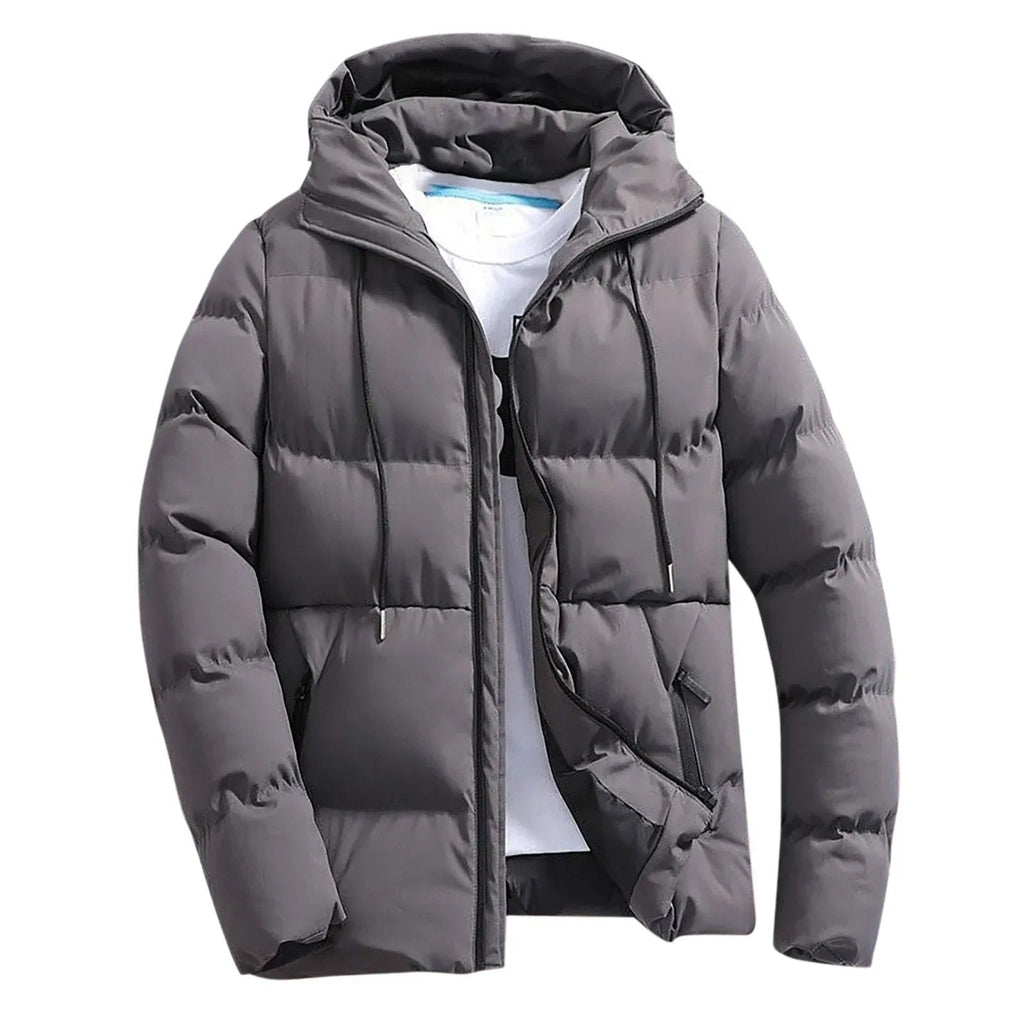 Giacca trapuntata con cappuccio da uomo - Resistente e calda per l'inverno all'aperto