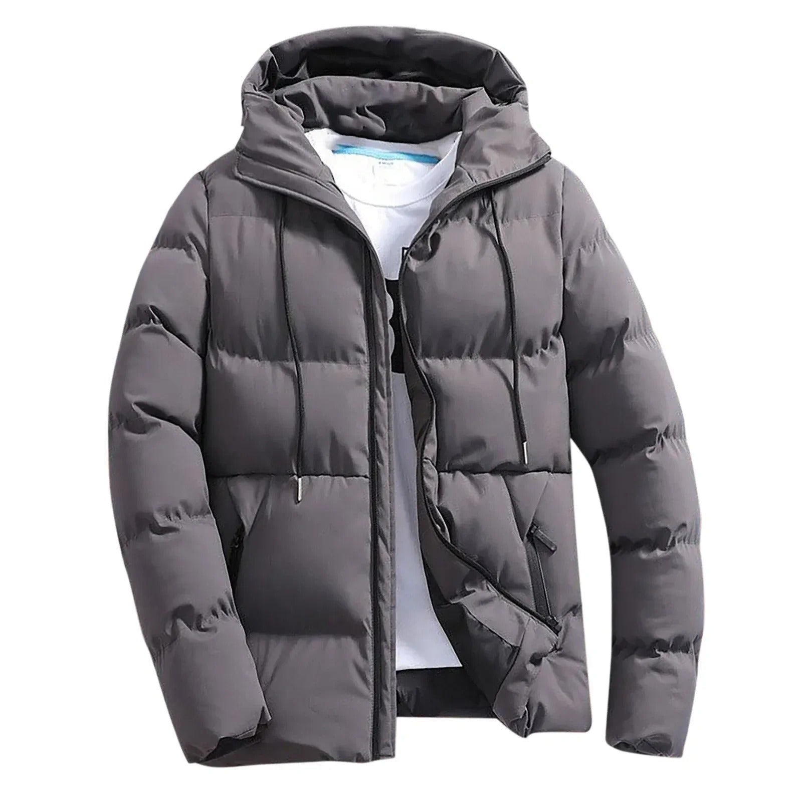 Giacca trapuntata con cappuccio da uomo - Resistente e calda per l'inverno all'aperto