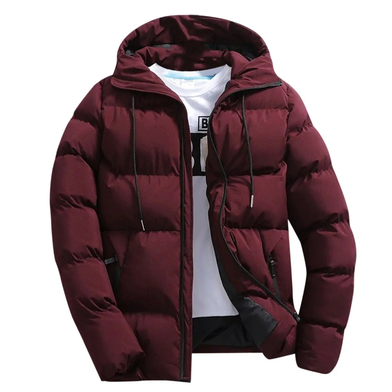 Giacca trapuntata con cappuccio da uomo - Resistente e calda per l'inverno all'aperto