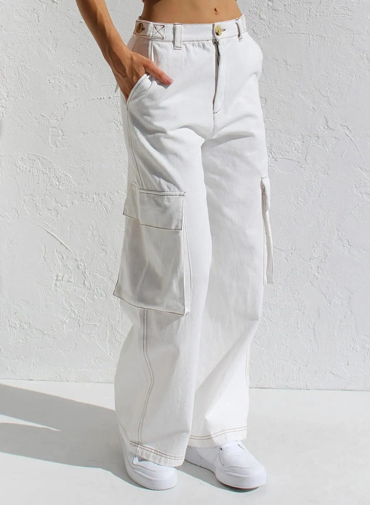 Pantaloni Cargo Baggy con Tasche Multiple per Donne