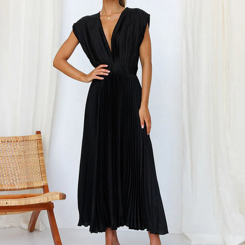 Elegante abito lungo plissettato
