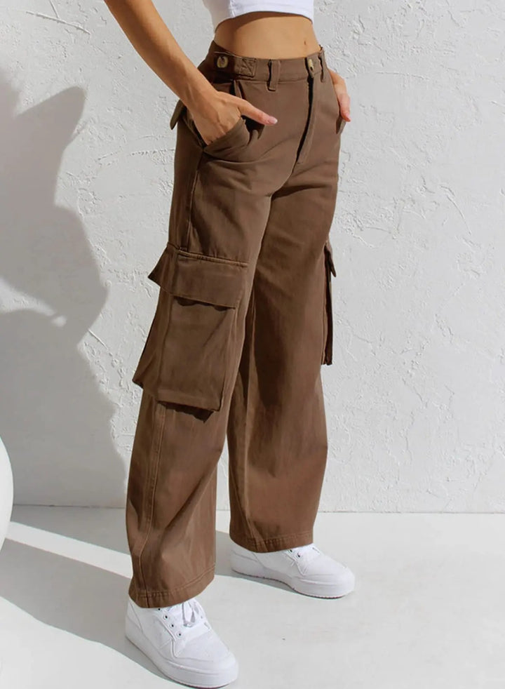 Pantaloni Cargo Baggy con Tasche Multiple per Donne