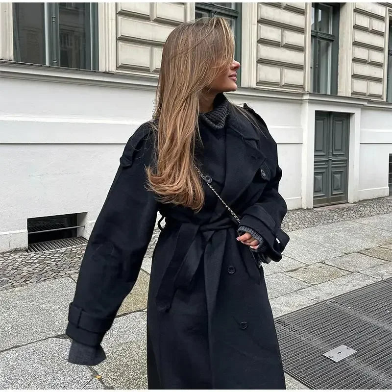 Cappotto da Donna Elegante Lungo in Lana di Lusso – Caldo Invernale