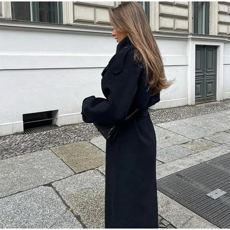 Cappotto da Donna Elegante Lungo in Lana di Lusso – Caldo Invernale