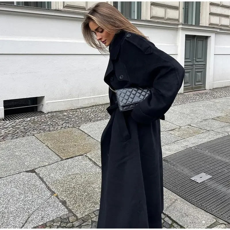 Cappotto da Donna Elegante Lungo in Lana di Lusso – Caldo Invernale