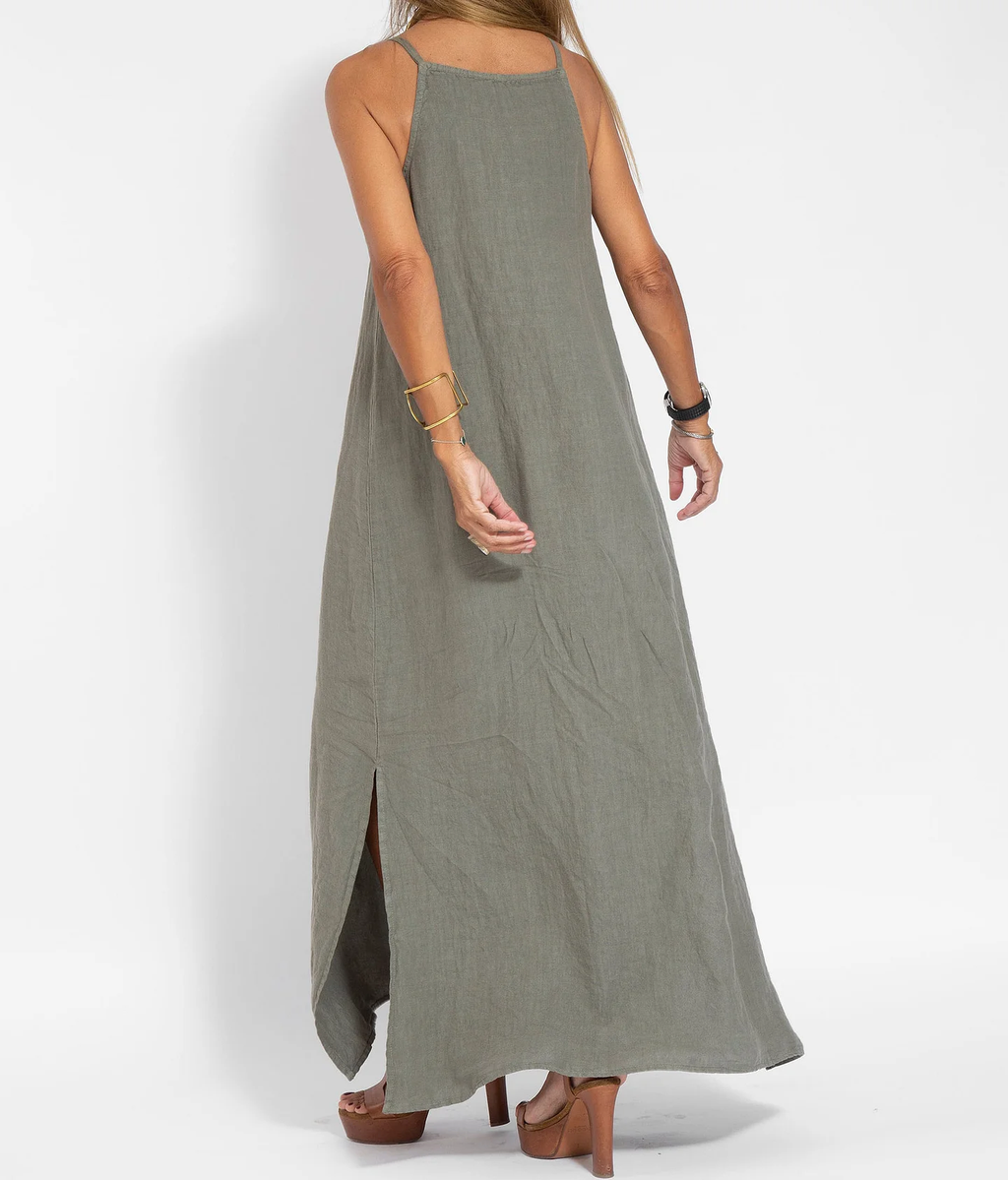 Vestito maxi da donna con scollo all’americana – stile casual chic